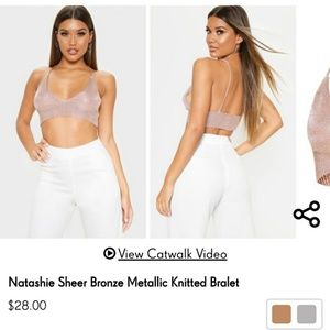 Copper metallic sheer crop top NWT